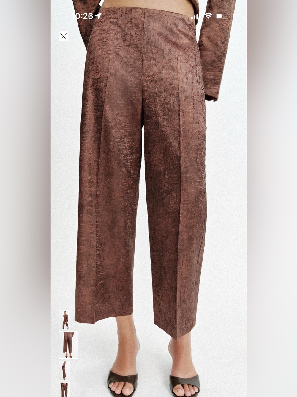 Zara XS Wrinkle Look Culottes